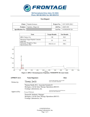 Buy Epithalon peptide premium research product