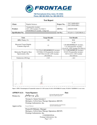 Third-Party Verified COA for Research Purity and Identity
