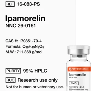 Ipamorelin peptide vial used in peptide research